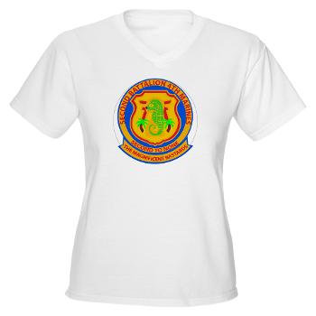 2B4M - A01 - 04 - 2nd Battalion 4th Marines - Women's V-Neck T-Shirt - Click Image to Close